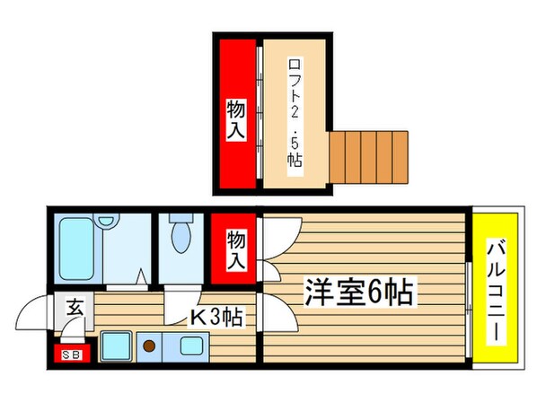 ビュ－ティフルハイツＣの物件間取画像